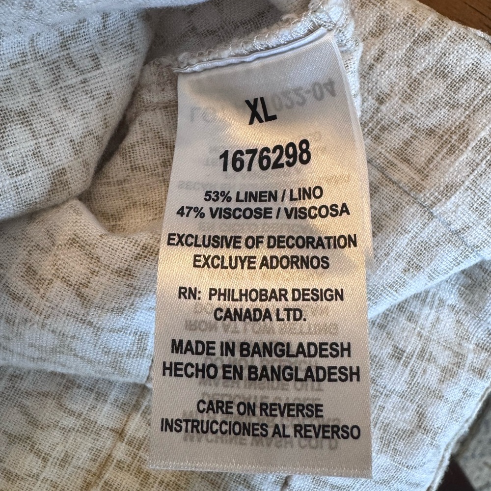 Original by Nicole Miller Women Shift Dress Linen Blend Size XL tan and white - Picture 11 of 12
